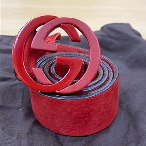 Gucci Suede Interlocking GG Belt
